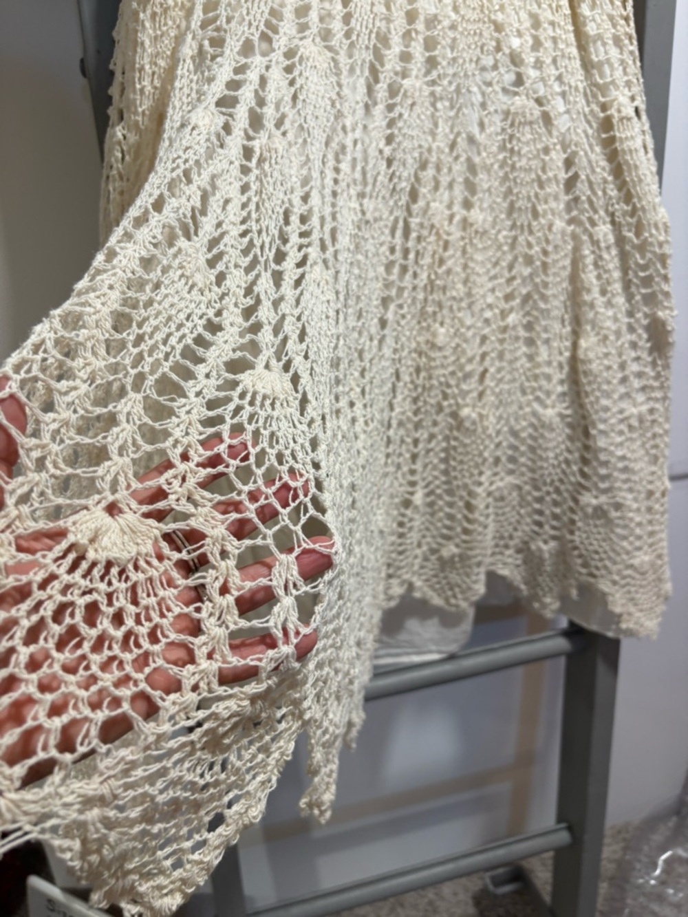XL Crochet bohemian Skirt, fairy grunge, cottagecore, whimsy, lagenlook, flowy - Picture 3 of 8